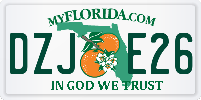 FL license plate DZJE26
