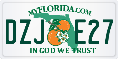 FL license plate DZJE27