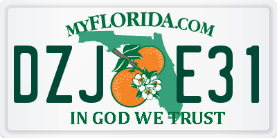 FL license plate DZJE31