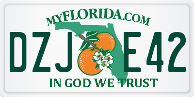 FL license plate DZJE42