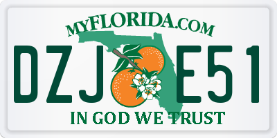 FL license plate DZJE51