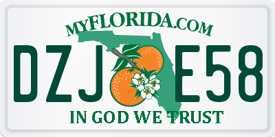 FL license plate DZJE58