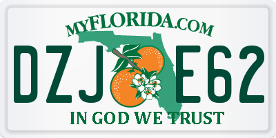 FL license plate DZJE62