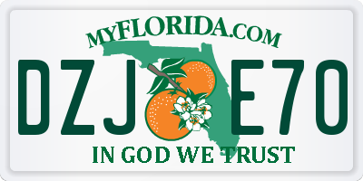 FL license plate DZJE70