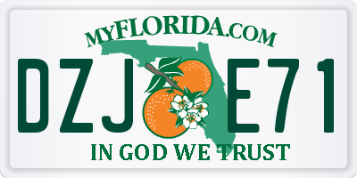 FL license plate DZJE71