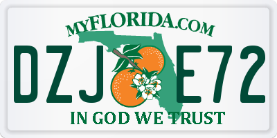 FL license plate DZJE72