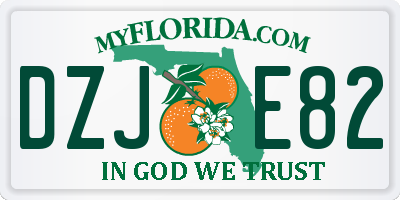 FL license plate DZJE82