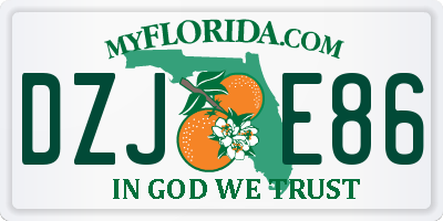 FL license plate DZJE86