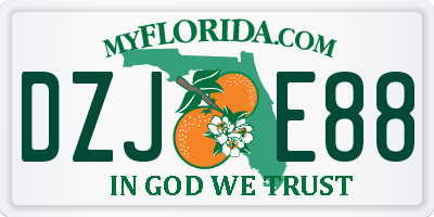 FL license plate DZJE88