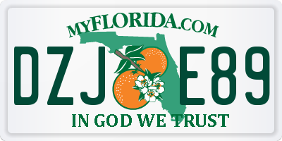 FL license plate DZJE89