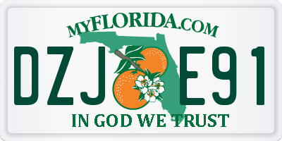 FL license plate DZJE91