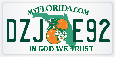 FL license plate DZJE92