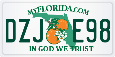FL license plate DZJE98