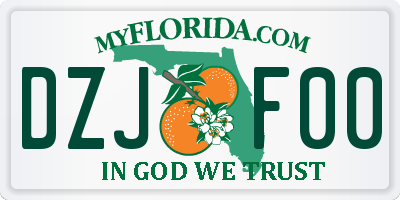 FL license plate DZJF00