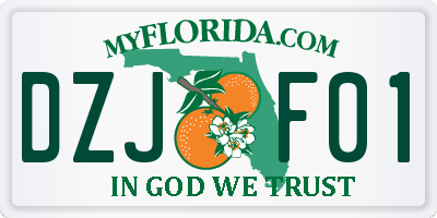 FL license plate DZJF01
