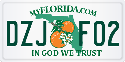 FL license plate DZJF02