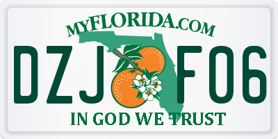 FL license plate DZJF06