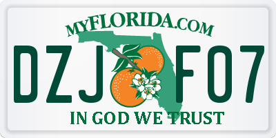 FL license plate DZJF07