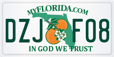FL license plate DZJF08