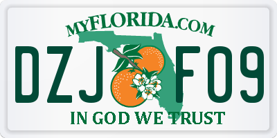FL license plate DZJF09