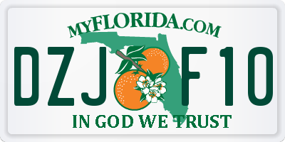 FL license plate DZJF10