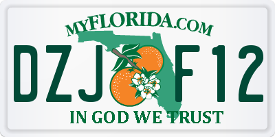 FL license plate DZJF12
