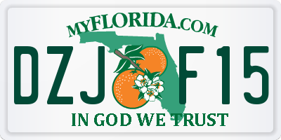 FL license plate DZJF15