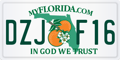 FL license plate DZJF16
