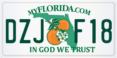 FL license plate DZJF18