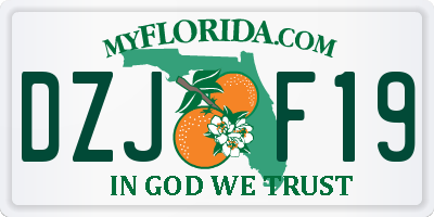 FL license plate DZJF19