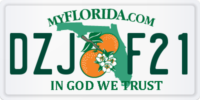 FL license plate DZJF21