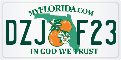 FL license plate DZJF23