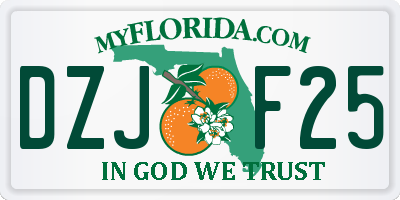 FL license plate DZJF25