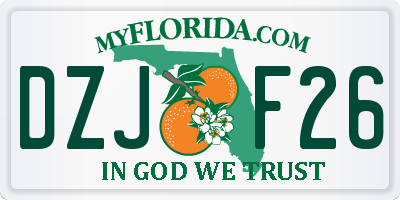 FL license plate DZJF26