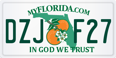 FL license plate DZJF27