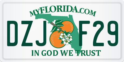 FL license plate DZJF29