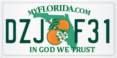 FL license plate DZJF31