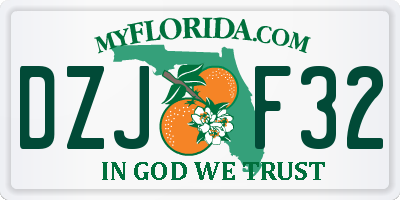 FL license plate DZJF32