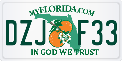 FL license plate DZJF33