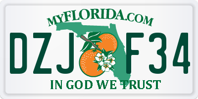 FL license plate DZJF34