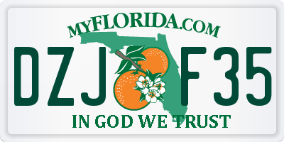 FL license plate DZJF35