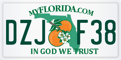 FL license plate DZJF38