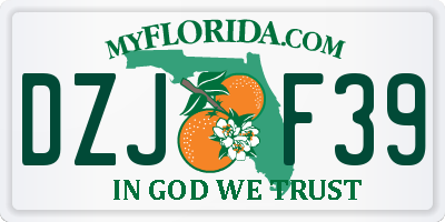 FL license plate DZJF39