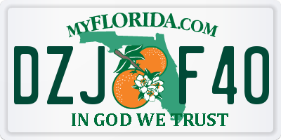 FL license plate DZJF40