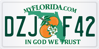 FL license plate DZJF42