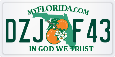 FL license plate DZJF43