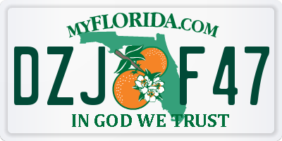 FL license plate DZJF47