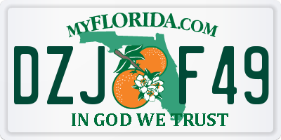 FL license plate DZJF49
