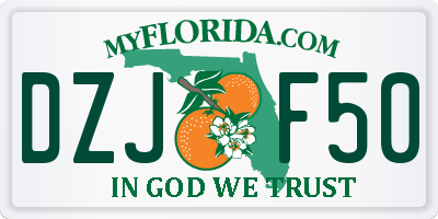 FL license plate DZJF50