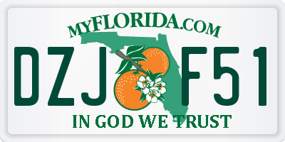 FL license plate DZJF51